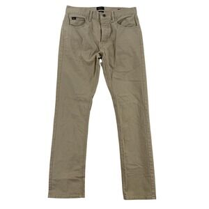 RVCA Stay Chino Pants Mens 30x32 Beige Slim Fit Stretch Denim Button Fly Skater